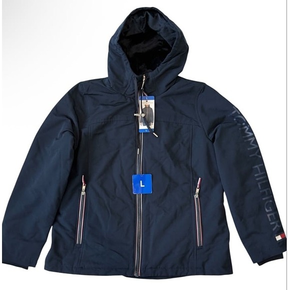 Tommy Hilfiger Women's Iconic Stadium Jacket - size L Navy NEW - Picture 1 of 8